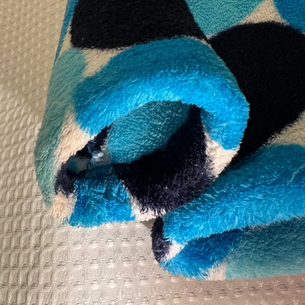 Hanna Andersson Plush Blue and Black Polka Dot fleece jacket - Picture 7 of 15